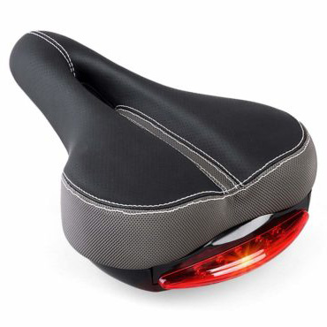 black and red bike seat